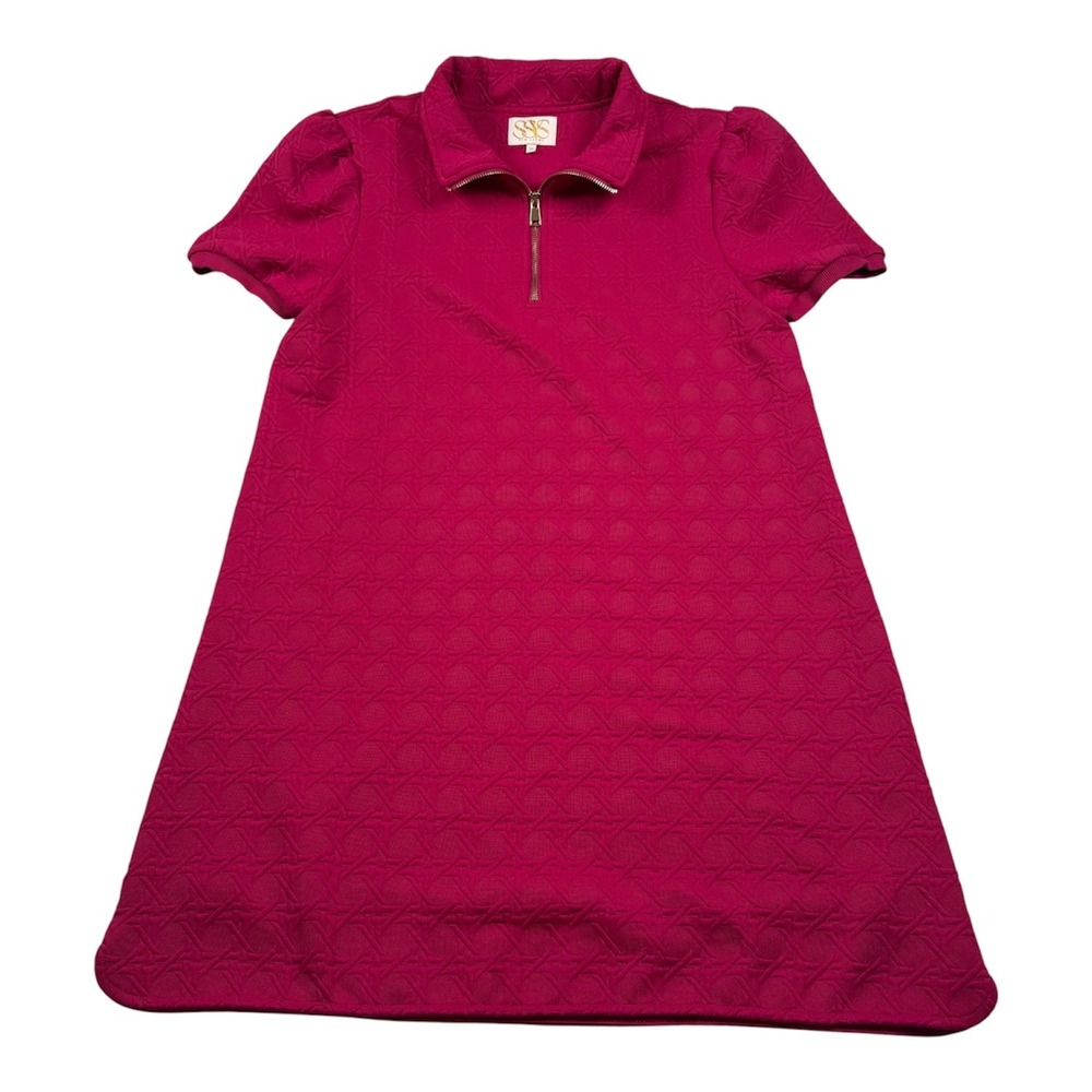 SSYS The Label The Everday Dress Womens Medium Pink Cane Quilted Magenta A-Line